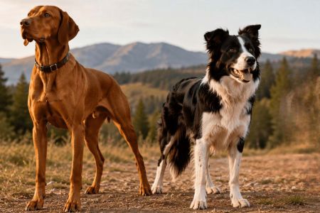 Vizsla húngaro versus border collie: marcaje frente a persecución